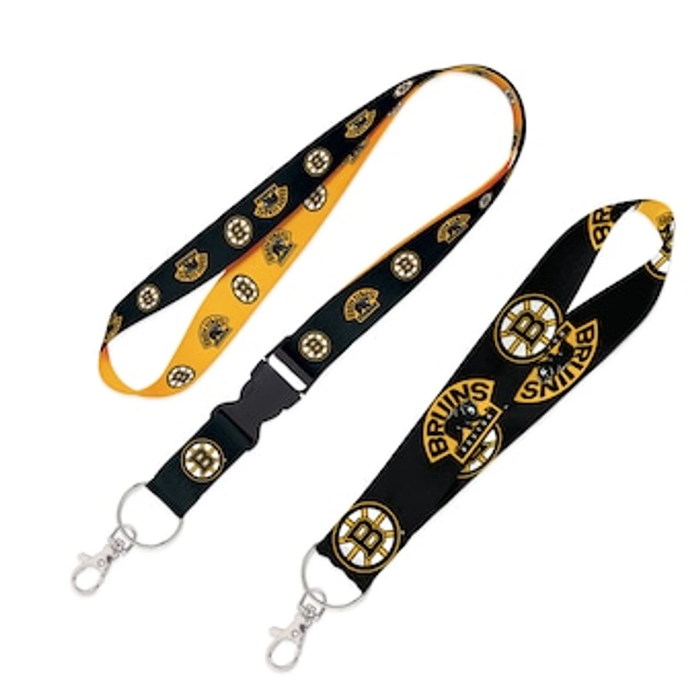 WinCraft Boston Bruins 2-Pack Lanyard with Detachable Buckle & Key Strap Set