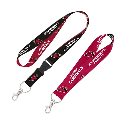 WinCraft Arizona Cardinals 2-Pack Lanyard with Detachable Buckle & Key Strap Set