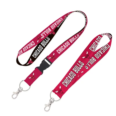 WinCraft Chicago Bulls 2-Pack Lanyard with Detachable Buckle & Key Strap Set