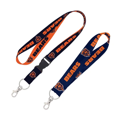 WinCraft Chicago Bears 2-Pack Lanyard with Detachable Buckle & Key Strap Set