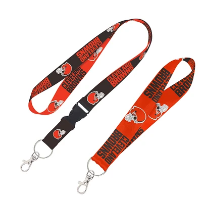 WinCraft Cleveland Browns 2-Pack Lanyard with Detachable Buckle & Key Strap Set