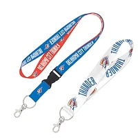 WinCraft Oklahoma City Thunder 2-Pack Lanyard with Detachable Buckle & Key Strap Set