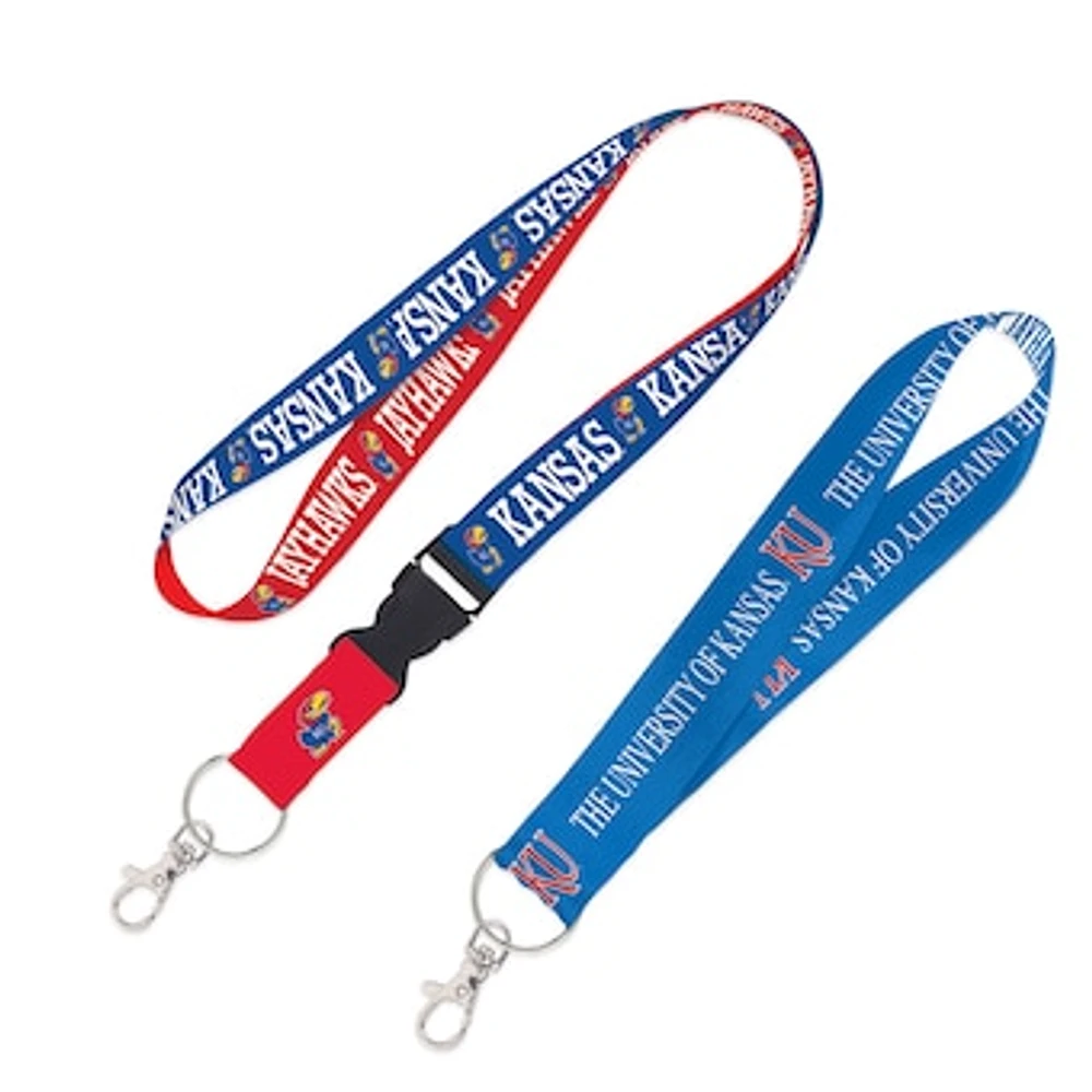 WinCraft Kansas Jayhawks 2-Pack Lanyard with Detachable Buckle & Key Strap Set