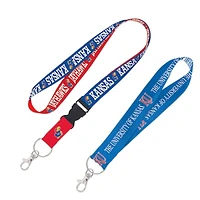 WinCraft Kansas Jayhawks 2-Pack Lanyard with Detachable Buckle & Key Strap Set