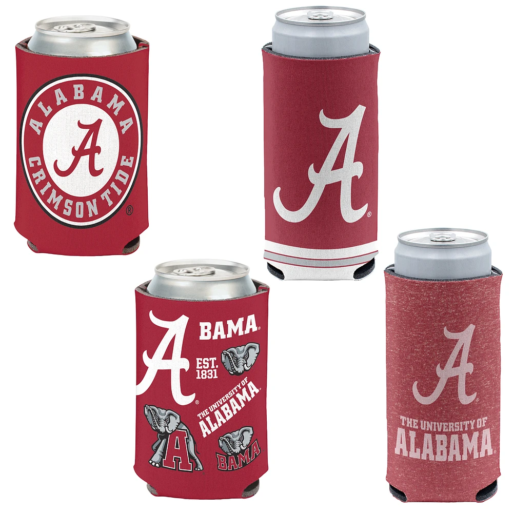 WinCraft Alabama Crimson Tide 4-Pack 12oz. Can & Slim Can Cooler Set