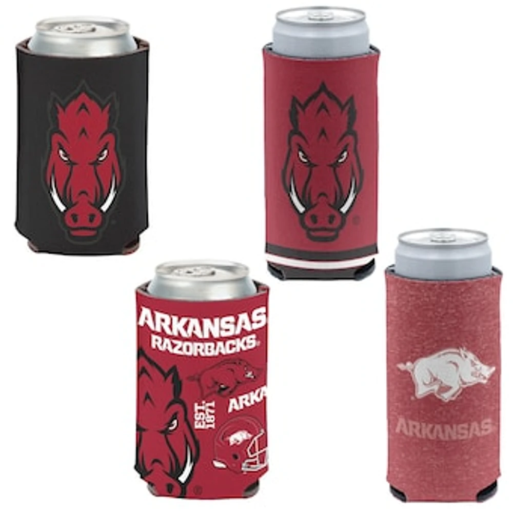 WinCraft Arkansas Razorbacks 4-Pack 12oz. Can & Slim Can Cooler Set