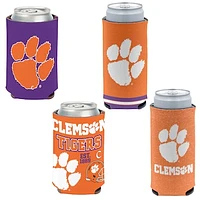 WinCraft Clemson Tigers 4-Pack 12oz. Can & Slim Can Cooler Set