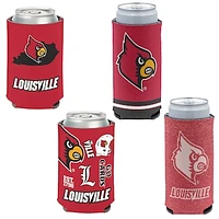 WinCraft Louisville Cardinals 4-Pack 12oz. Can & Slim Can Cooler Set