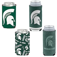 WinCraft Michigan State Spartans 4-Pack 12oz. Can & Slim Can Cooler Set