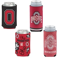 WinCraft Ohio State Buckeyes 4-Pack 12oz. Can & Slim Can Cooler Set