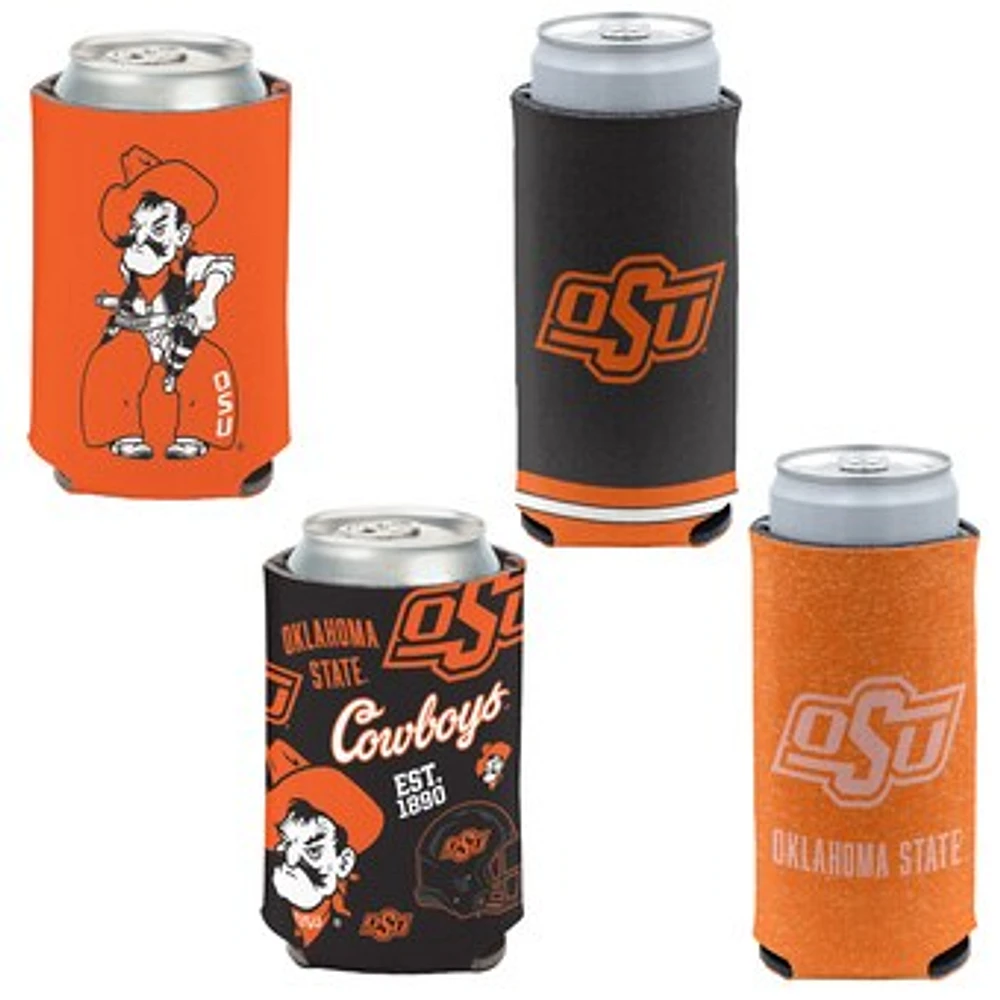 WinCraft Oklahoma State Cowboys 4-Pack 12oz. Can & Slim Can Cooler Set