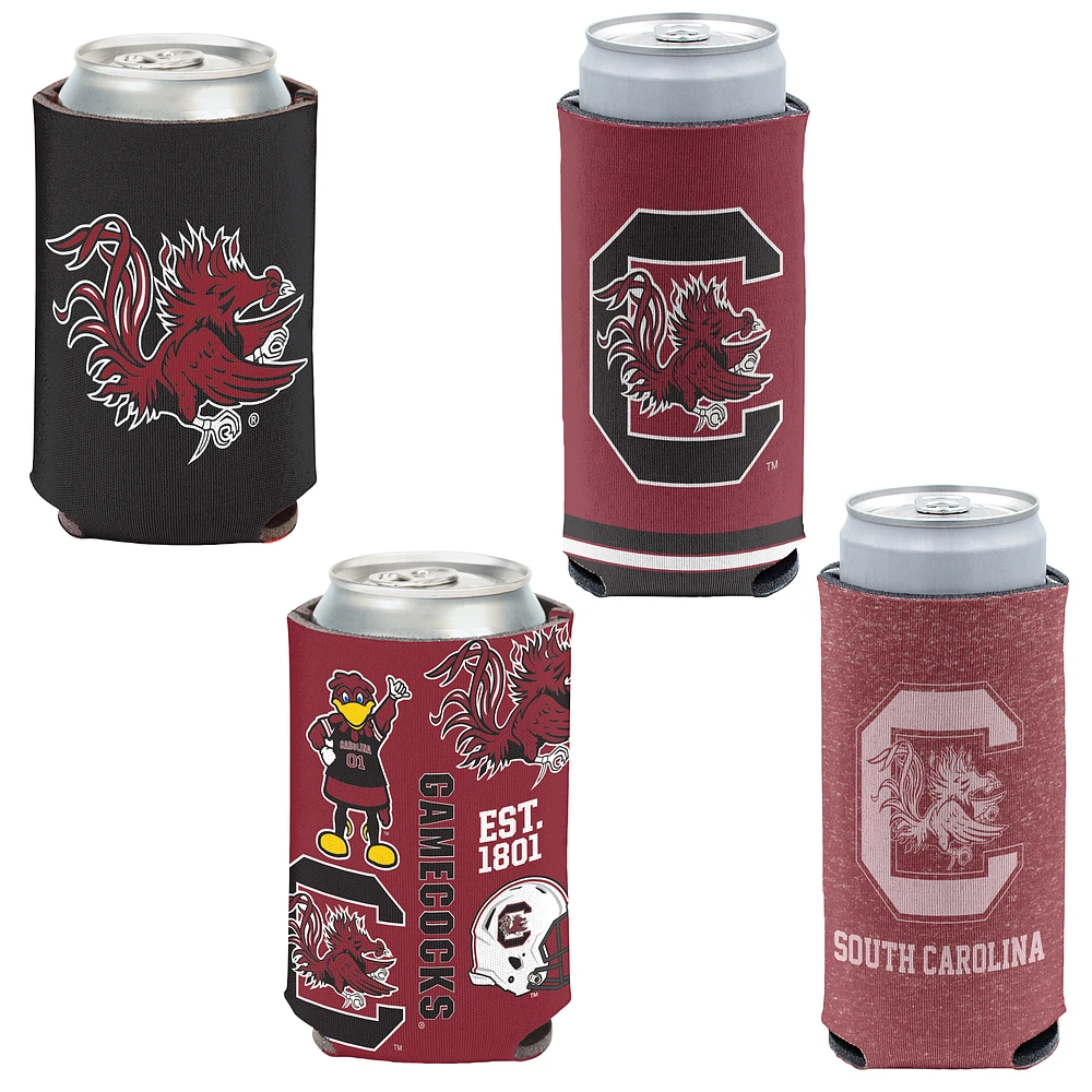 WinCraft South Carolina Gamecocks 4-Pack 12oz. Can & Slim Can Cooler Set