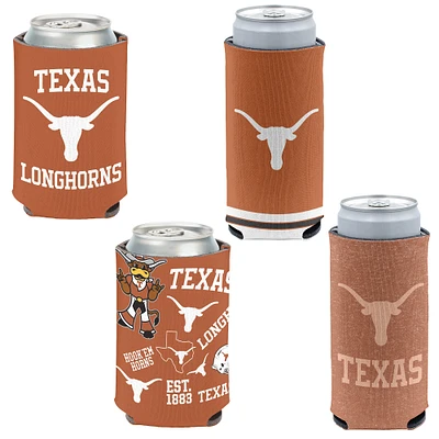 WinCraft Texas Longhorns 4-Pack 12oz. Can & Slim Can Cooler Set