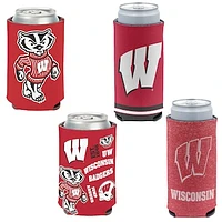 WinCraft Wisconsin Badgers 4-Pack 12oz. Can & Slim Can Cooler Set