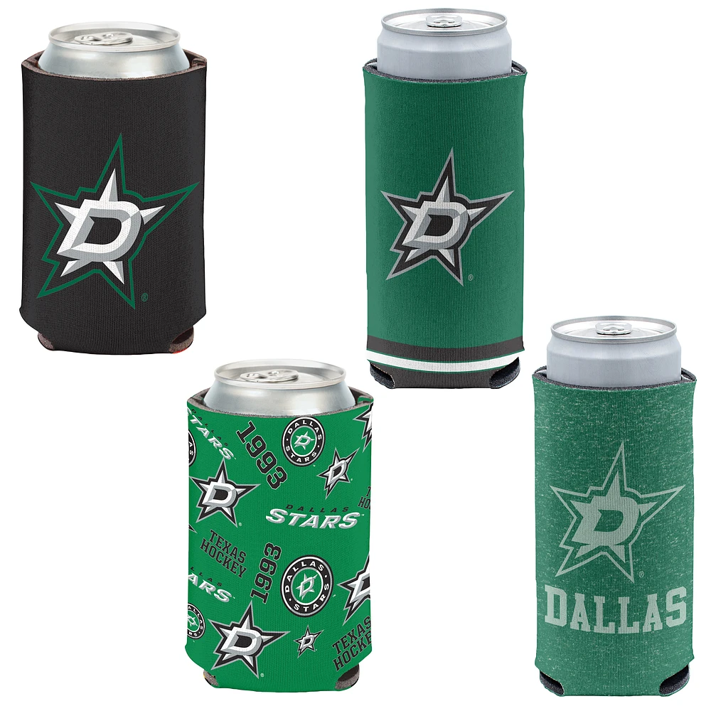 WinCraft Dallas Stars 4-Pack 12oz. Can & Slim Can Cooler Set