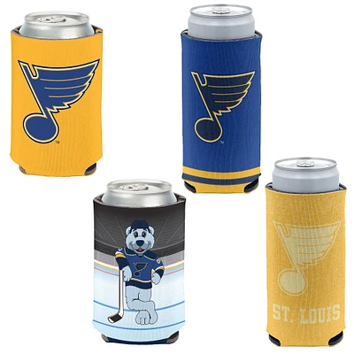 WinCraft St. Louis Blues 4-Pack 12oz. Can & Slim Can Cooler Set