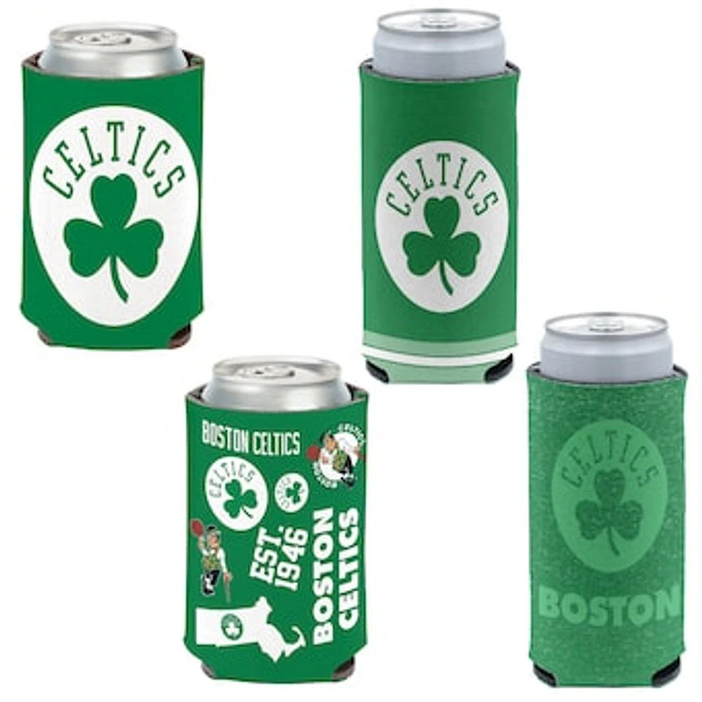 WinCraft Boston Celtics 4-Pack 12oz. Can & Slim Can Cooler Set