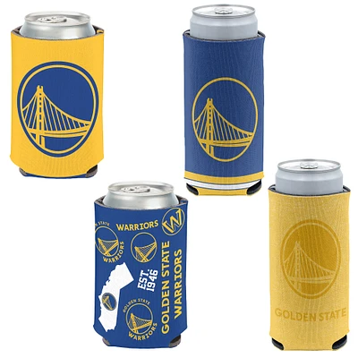 WinCraft Golden State Warriors 4-Pack 12oz. Can & Slim Can Cooler Set