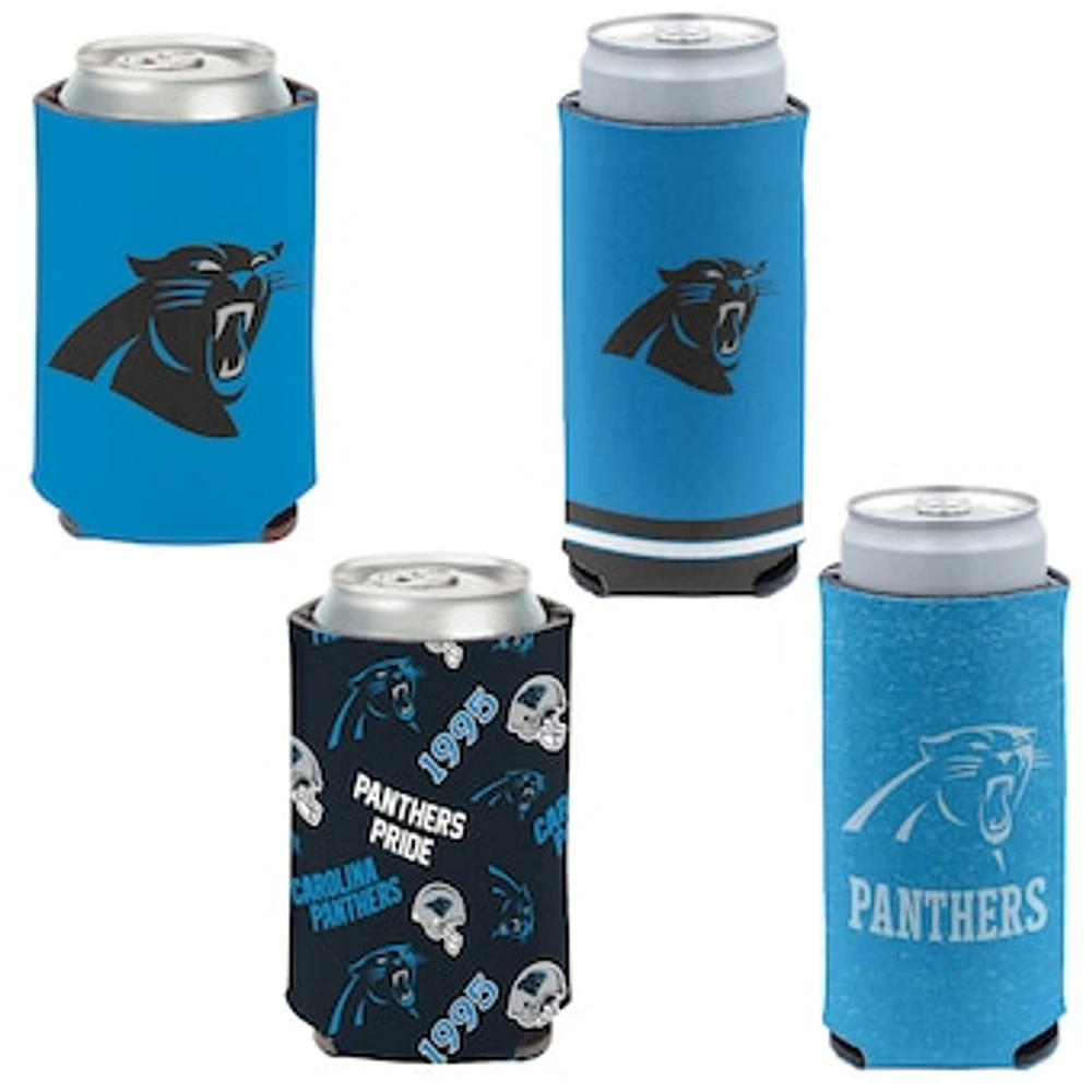 WinCraft Carolina Panthers 4-Pack 12oz. Can & Slim Can Cooler Set