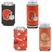 WinCraft Cleveland Browns 4-Pack 12oz. Can & Slim Can Cooler Set