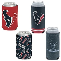 WinCraft Houston Texans 4-Pack 12oz. Can & Slim Can Cooler Set