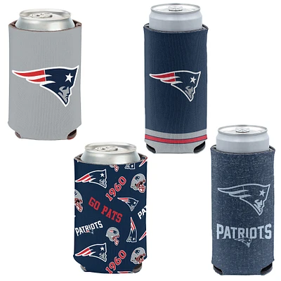 WinCraft New England Patriots Slim & 12oz. Can Cooler 4-Pack Set