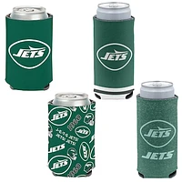 WinCraft New York Jets 4-Pack 12oz. Can & Slim Can Cooler Set