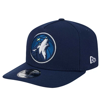 Men's New Era Navy Minnesota Timberwolves Logo A-Frame 9FIFTY Snapback Hat