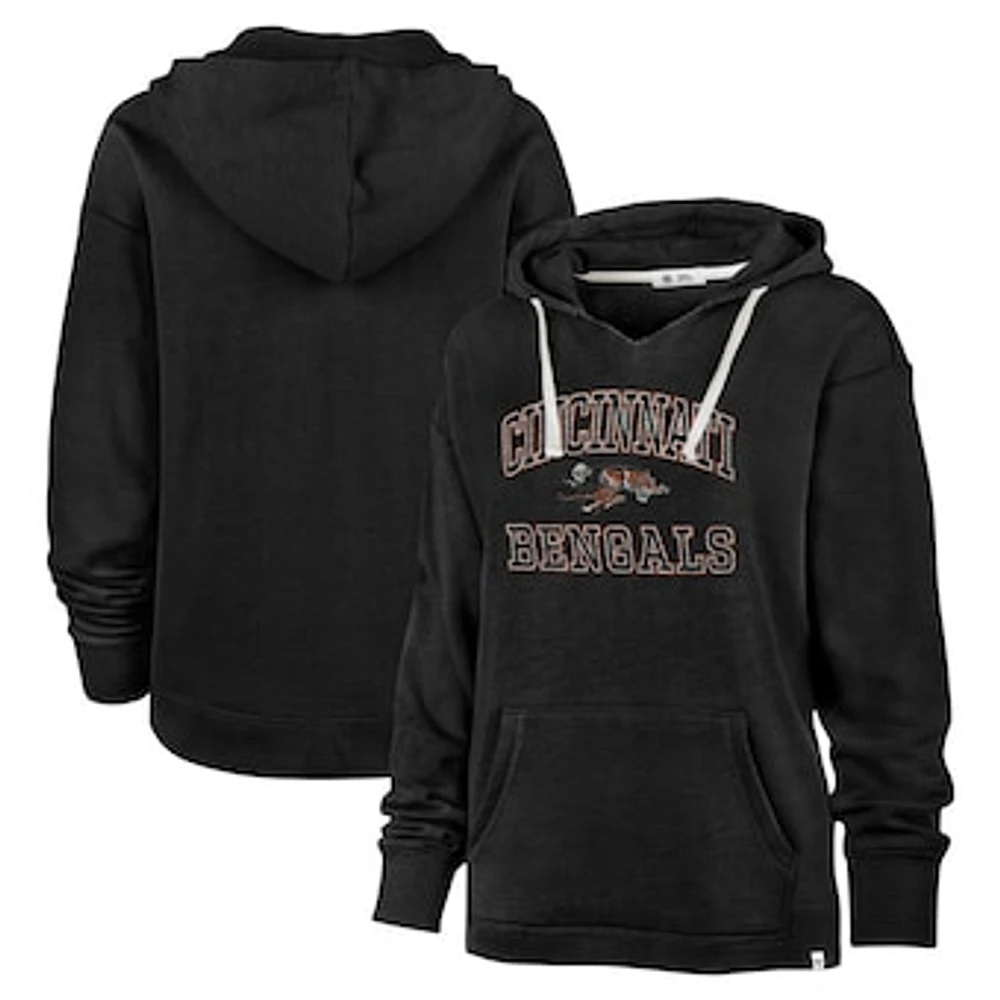 Women's '47 Black Cincinnati Bengals Clarity Kennedy Pullover Hoodie