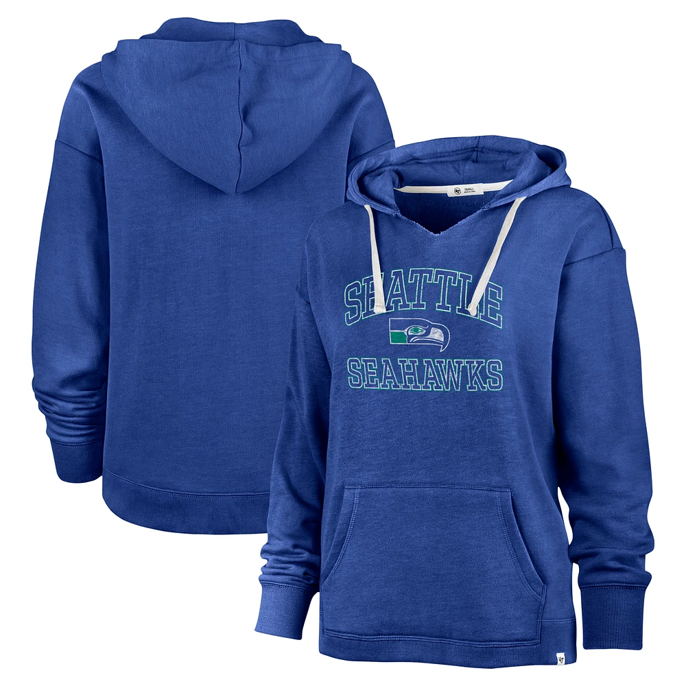 Women's '47 Royal Seattle Seahawks Clarity Kennedy Pullover Hoodie