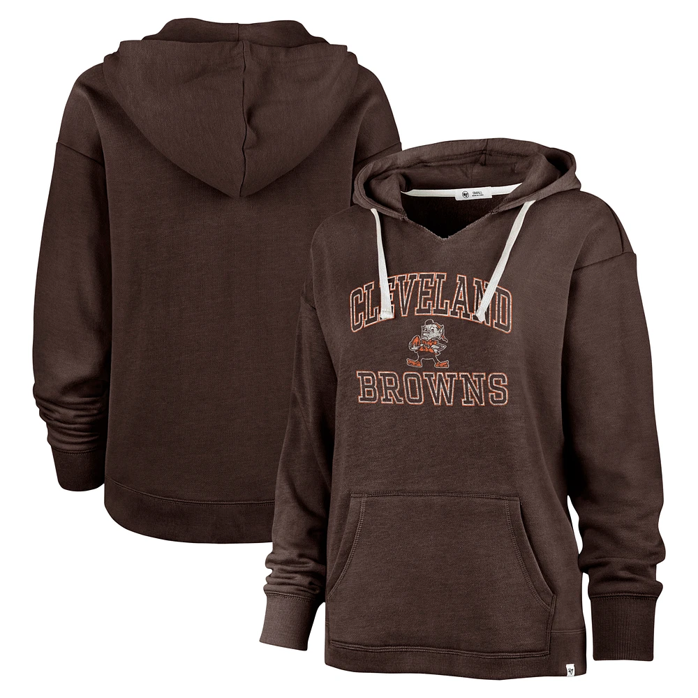 Women's '47 Brown Cleveland Browns Clarity Kennedy Pullover Hoodie