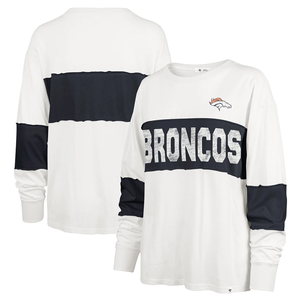 Women's '47 Cream Denver Broncos Clubhouse Pride Taylor Long Sleeve T-Shirt