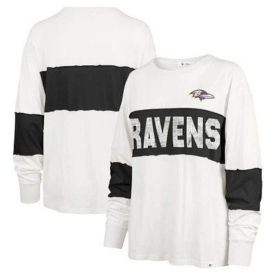 Women's '47 Cream Baltimore Ravens Clubhouse Pride Taylor Long Sleeve T-Shirt