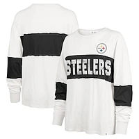 Women's '47 Cream Pittsburgh Steelers Clubhouse Pride Taylor Long Sleeve T-Shirt