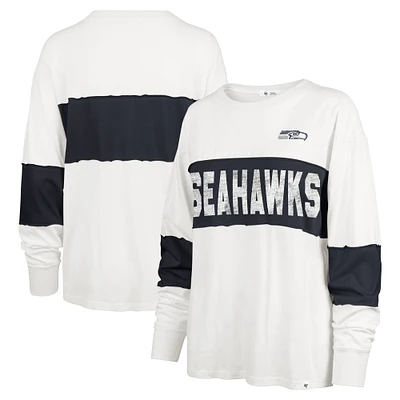 Women's '47 Cream Seattle Seahawks Clubhouse Pride Taylor Long Sleeve T-Shirt