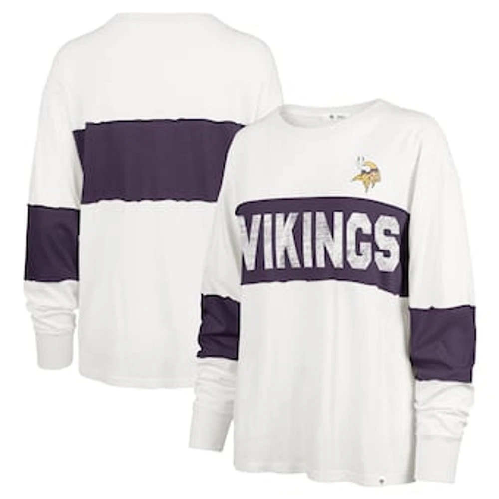 Women's '47 Cream Minnesota Vikings Clubhouse Pride Taylor Long Sleeve T-Shirt