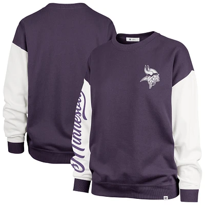 Women's '47  Purple Minnesota Vikings Double Header Rise Andie Pullover Sweatshirt