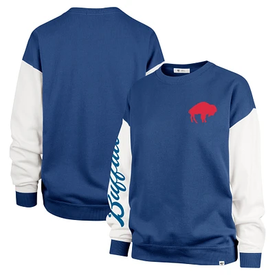 Women's '47  Royal Buffalo Bills Double Header Rise Andie Pullover Sweatshirt