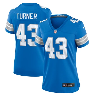 Women's Nike James Turner  Blue Detroit Lions Game Jersey