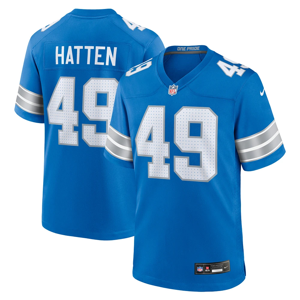 Men's Nike Hogan Hatten Blue Detroit Lions Game Jersey