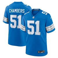 Men's Nike Steele Chambers  Blue Detroit Lions Game Jersey