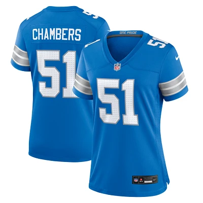 Women's Nike Steele Chambers  Blue Detroit Lions Game Jersey