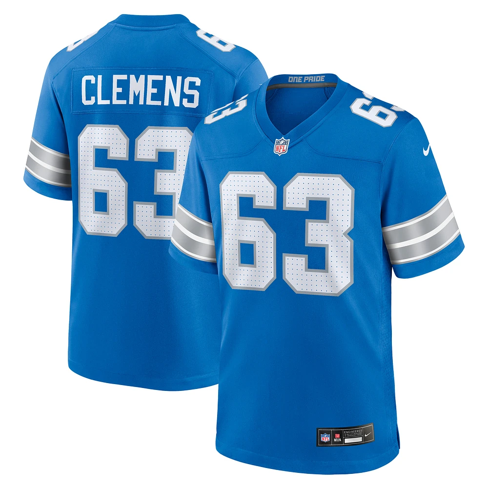 Men's Nike Duke Clemens  Blue Detroit Lions Game Jersey