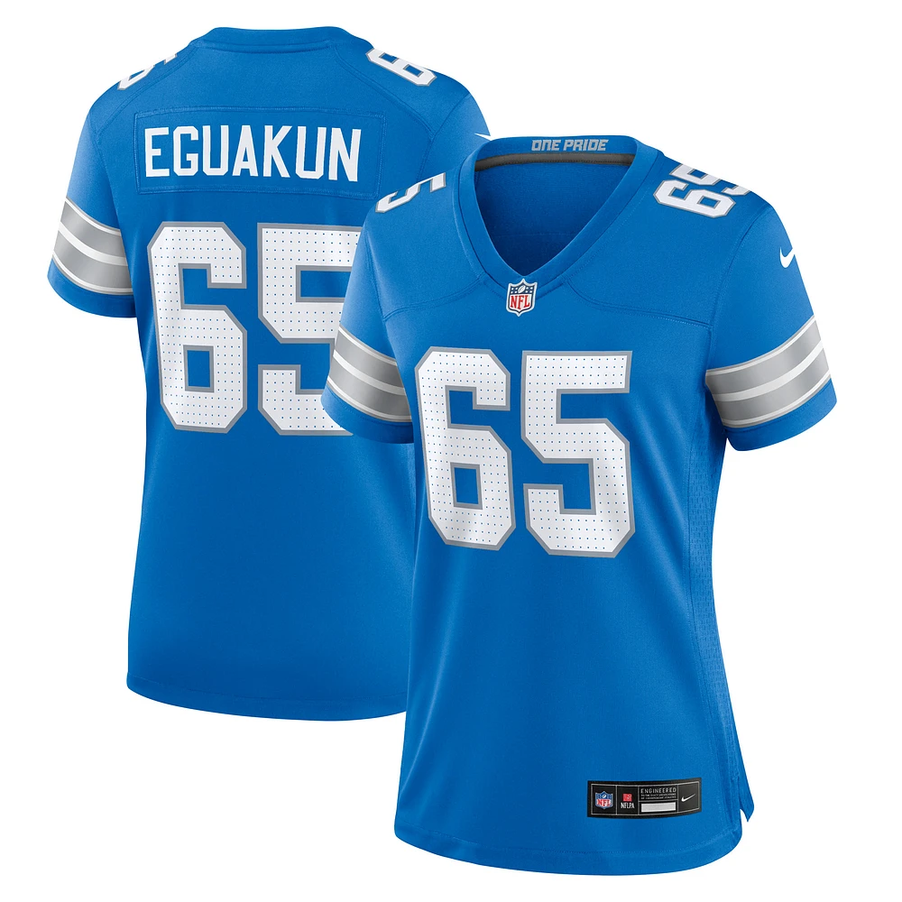 Women's Nike Kingsley Eguakun  Blue Detroit Lions Game Jersey