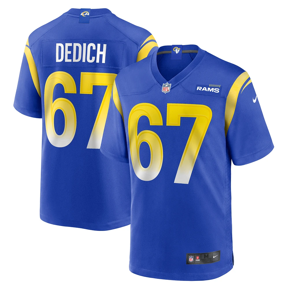 Men's Nike Justin Dedich  Royal Los Angeles Rams Game Jersey