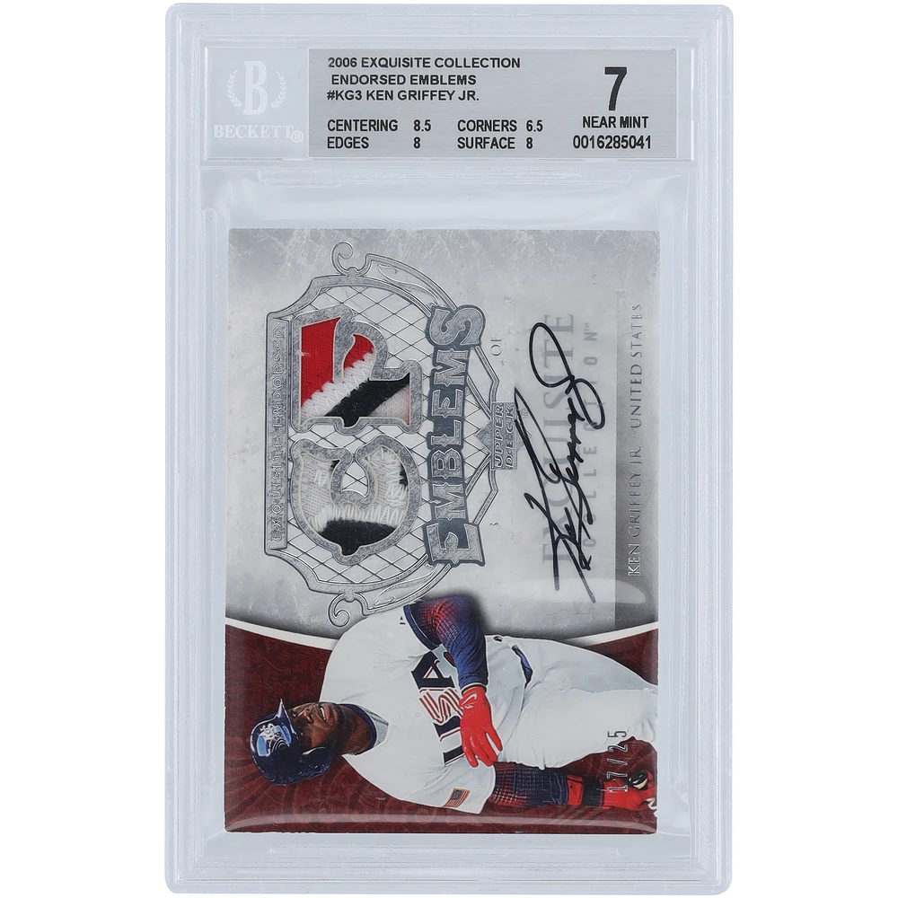 Ken Griffey Jr. USA Baseball Autographed 2006 Upper Deck Exquisite Collection Quad-Color Relic #EE-KG3 #17/25 BGS Authenticated 7 Card - 8.5,6.5,8,8 Subgrades