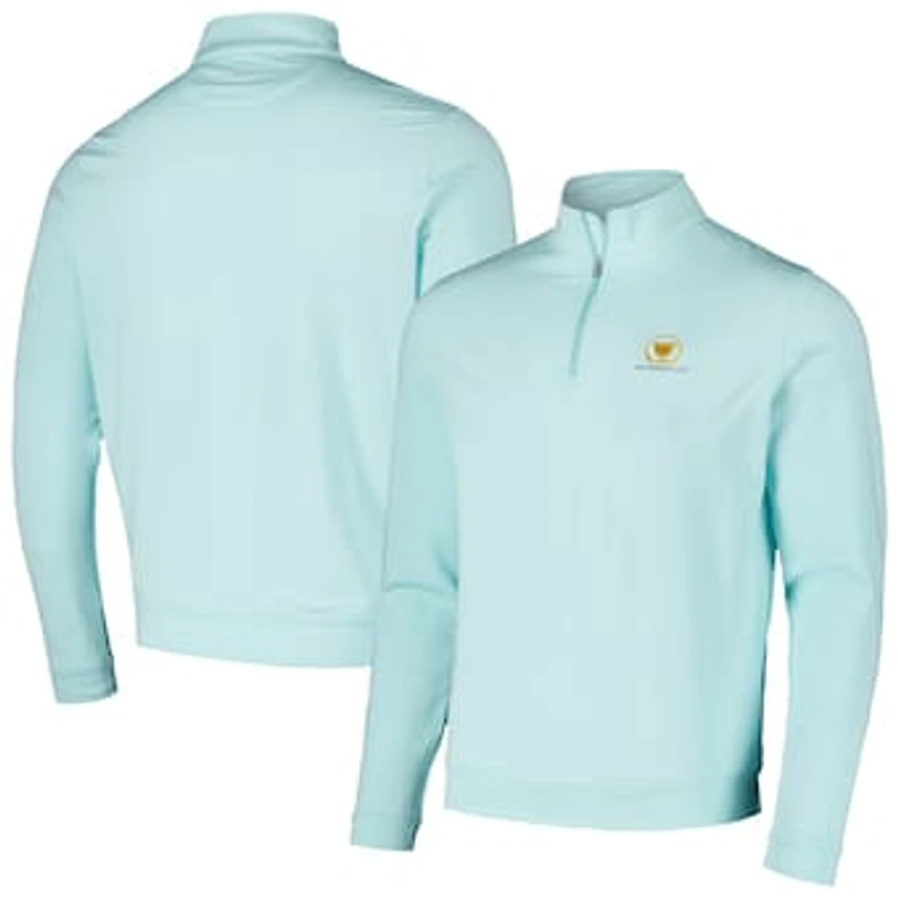 Men's Peter Millar Light Blue Presidents Cup Perth Sugar Stripe Performance Quarter-Zip Top