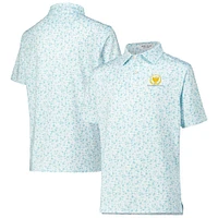 Youth Peter Millar White Presidents Cup Deja Vu Performance Jersey Polo