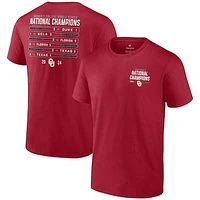 Unisex Fanatics Crimson Oklahoma Sooners 2024 NCAA Softball Women’s College World Series Champions Schedule T-Shirt