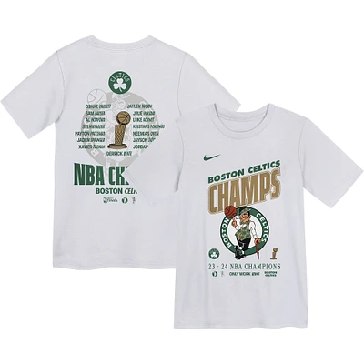 Preschool Nike White Boston Celtics 2024 NBA Finals Champions Celebration Roster T-Shirt